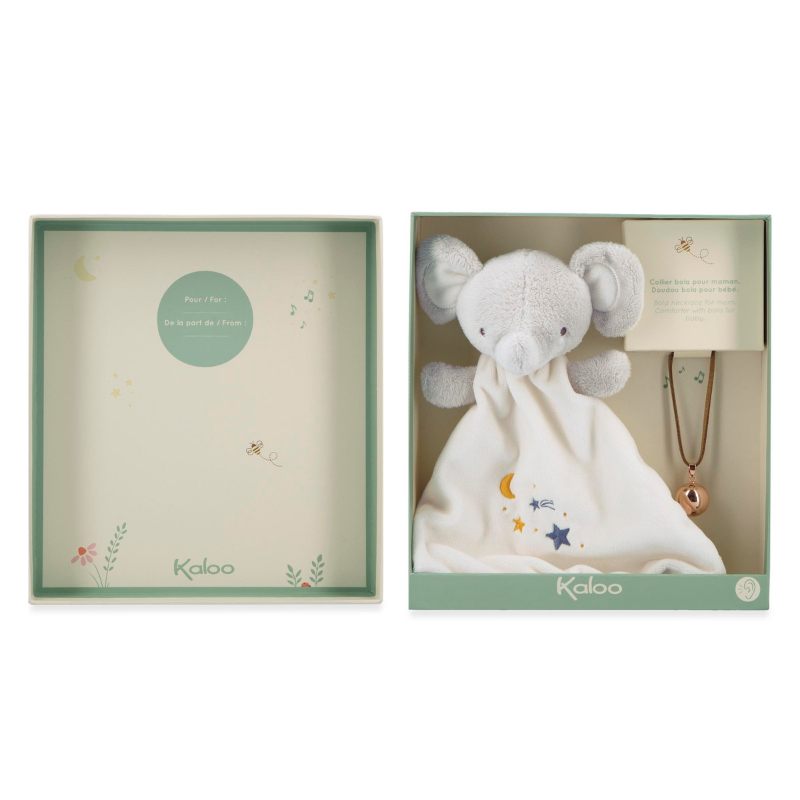 Kaloo - Cofanetto Regalo Doudou e Bola chiama angeli - Elefante