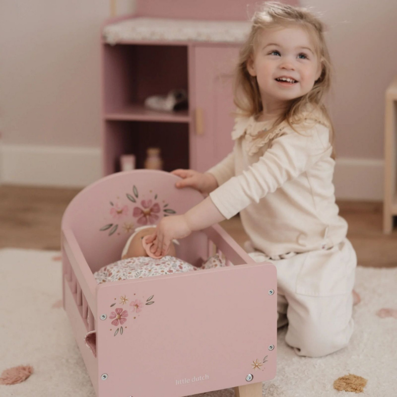 Little Dutch - Lettino per le bambole con set coperta e cuscino - Essentials