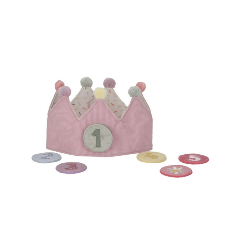 Little Dutch - Corona Compleanno in soffa con numeri riposizionabili - Rosa
