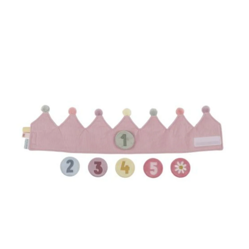 Little Dutch - Corona Compleanno in soffa con numeri riposizionabili - Rosa