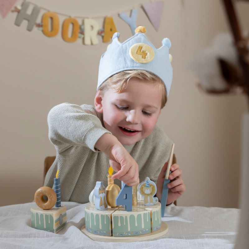 Little Dutch - Corona Compleanno in soffa con numeri riposizionabili - Blu