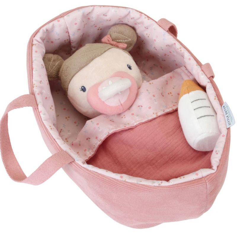 Little Dutch - Rosa - Set babycare con bambola morbida culla e accessori