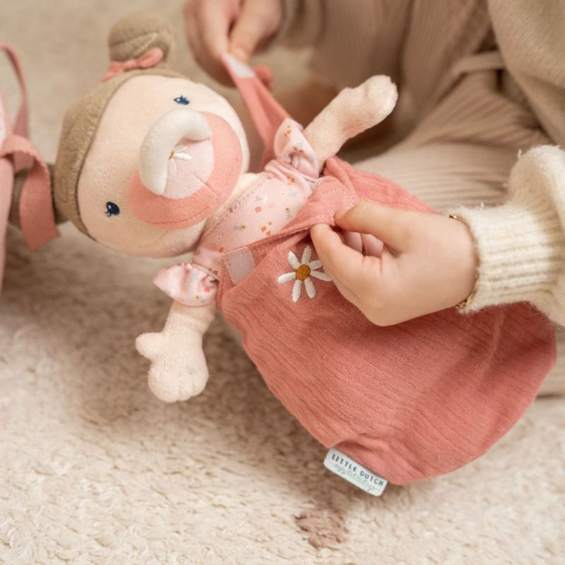 Little Dutch - Rosa - Set babycare con bambola morbida culla e accessori