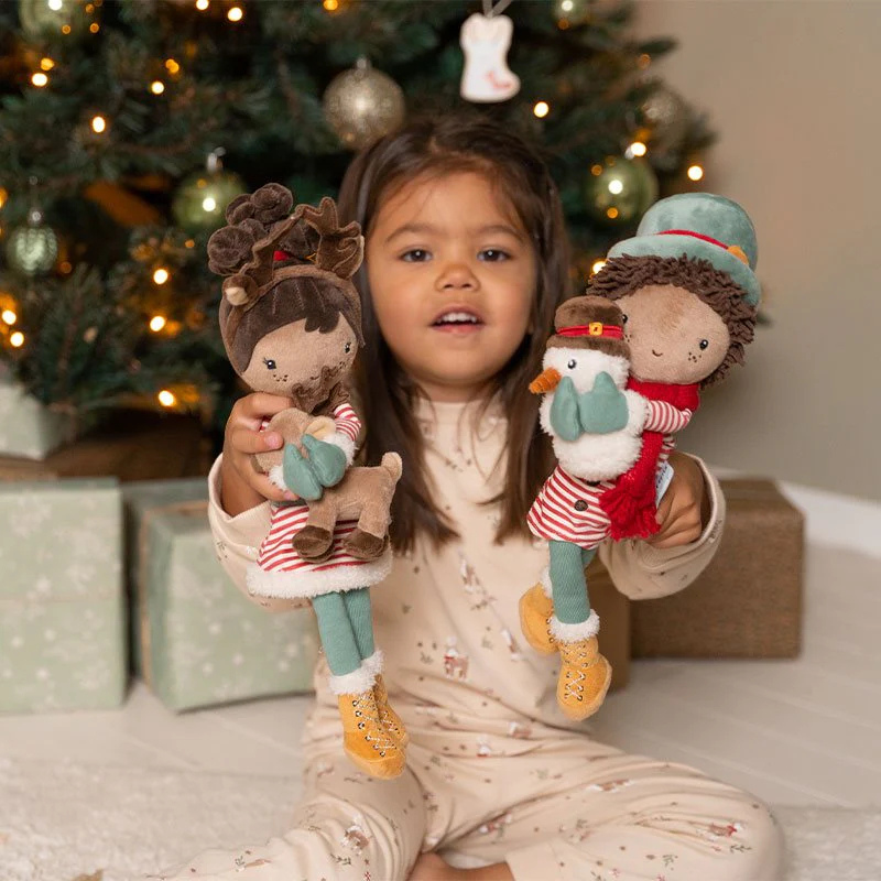 Little Dutch - Jake con pupazzo di neve - bambola morbida 35cm - Natale