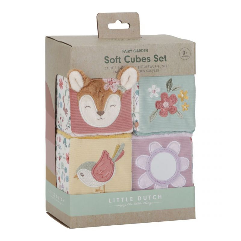 Little Dutch - Cubi morbidi sensoriali per neonati - set 4 pezzi - Fairy Garden
