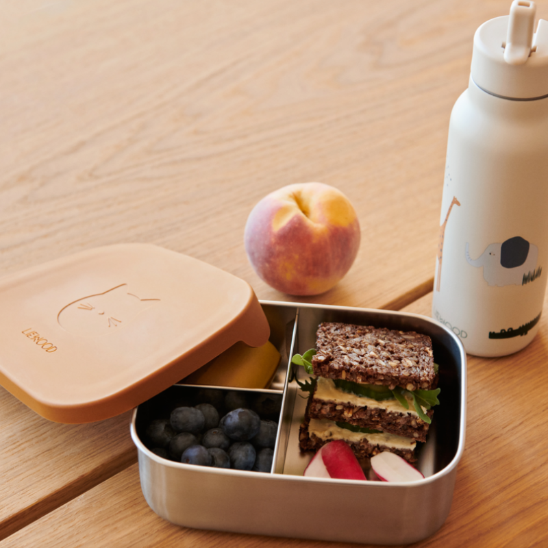 Liewood Arthur Lunchbox Orso Rosa | Contenitore Pappa Merenda Alluminio BPA Free