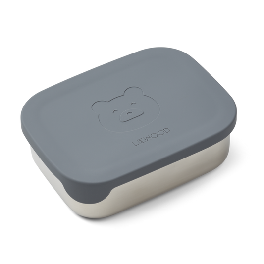 Liewood Arthur Lunchbox Orso Blu | Contenitore Pappa Merenda Alluminio BPA Free