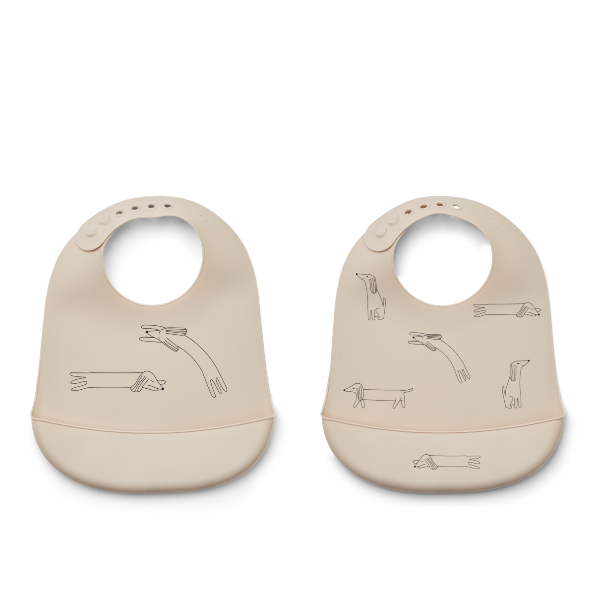 Liewood - Tilda - Set 2 bavagli in silicone con tasca - Cagnolino