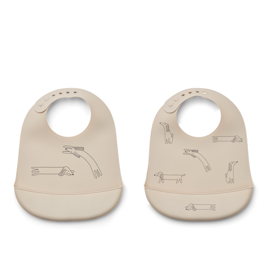 Liewood - Tilda - Set 2 bavagli in silicone con tasca - Cagnolino