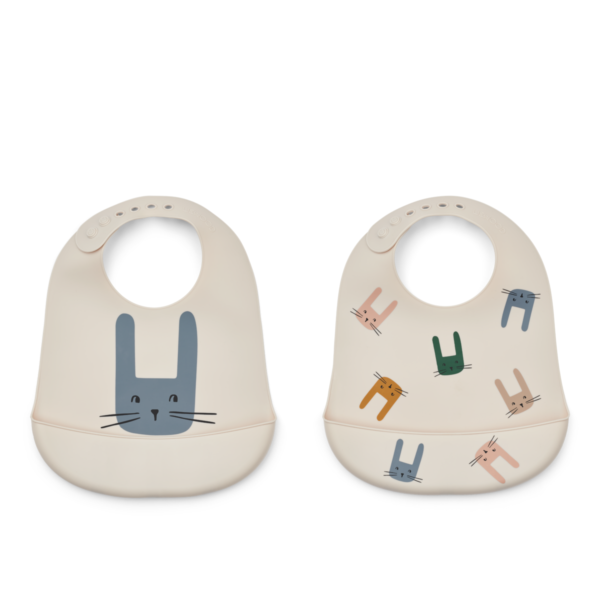 Liewood - Tilda - Set 2 bavagli in silicone con tasca - Coniglietto