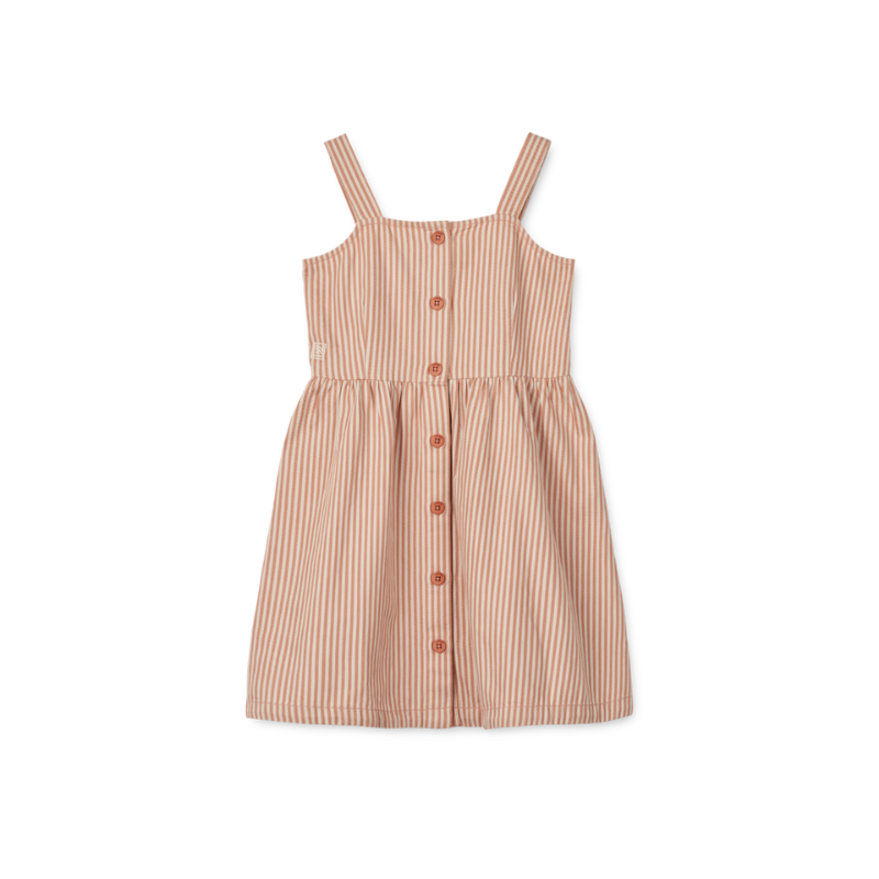 Liewood - Zia - Abito in cotone organico - Righe Rosa e Sabbia