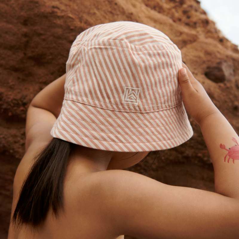 Liewood - Salva - Cappello pescatore - Righe Rosa e Sabbia