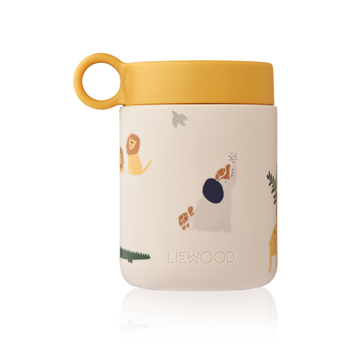 Liewood - Kian - Tazza termica con rivestimento in silicone - Senape Animali