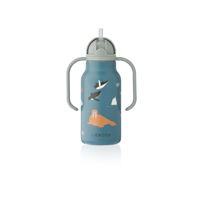 Liewood - Kimmie - Borraccia termica in acciaio con i manici 250ml - Mare Artico