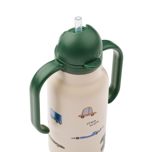 Liewood - Kimmie - Borraccia termica in acciaio con i manici 250ml - Macchinine