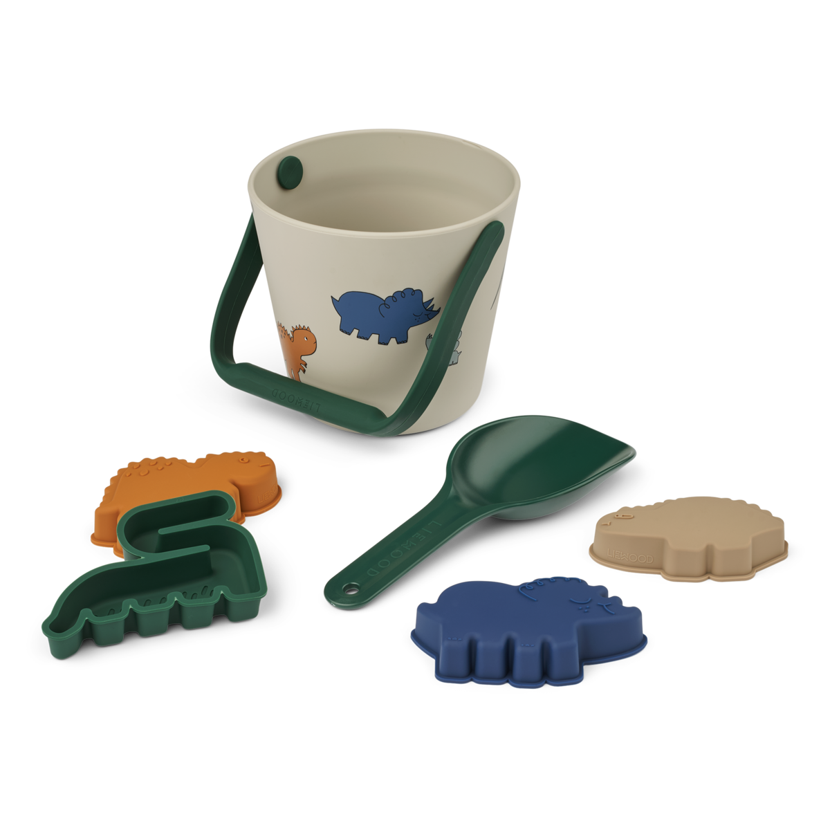 Liewood - Gilma - Set Spiaggia - Paletta secchiello e formine - Dinosauri