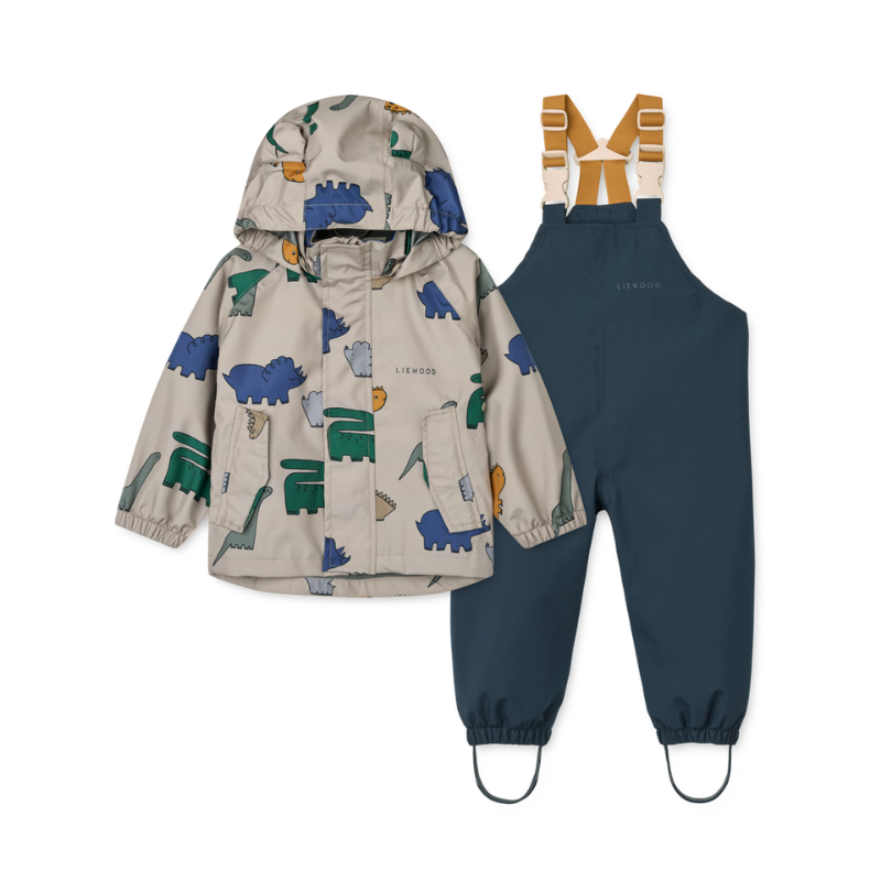 Liewood - Manu - Completo Giacca e Pantaloni antipioggia - Bambini under 4Y - Dinosauri