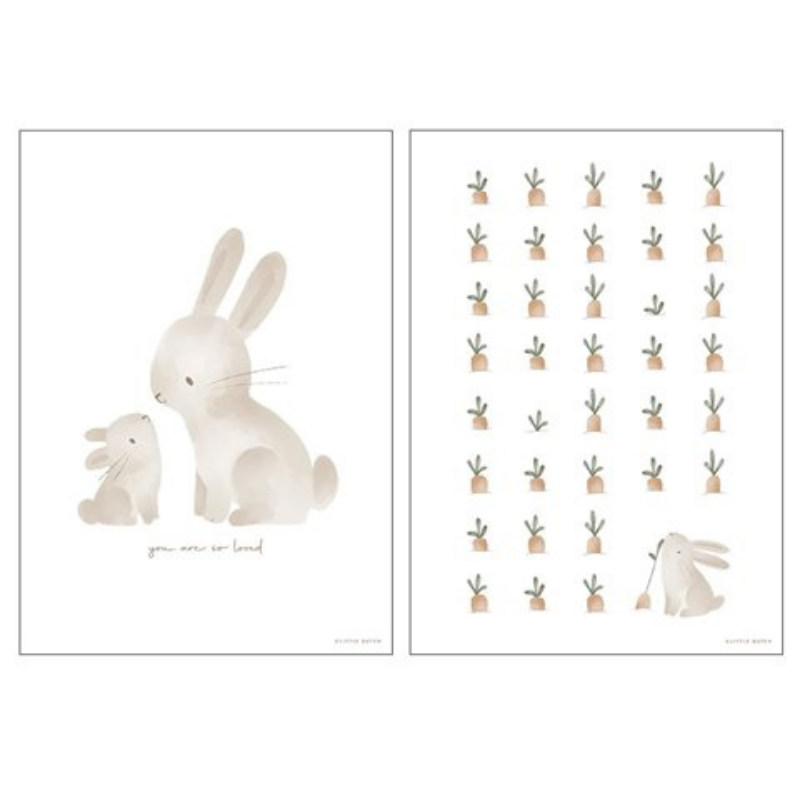 Little Dutch - Poster A3 - Conigli/Carote - Baby Bunny