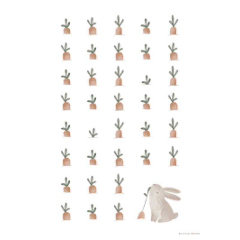 Little Dutch - Poster A3 - Conigli/Carote - Baby Bunny