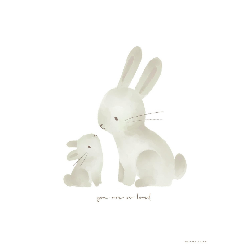 Little Dutch - Poster A3 - Conigli/Carote - Baby Bunny