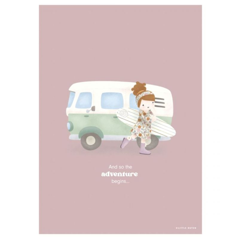 Little Dutch - Poster A3 - Surf/Fiori - Vintage Little Flowers