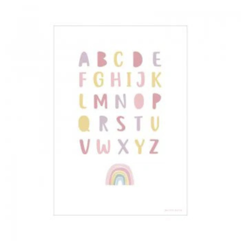 Little Dutch - Poster A3 - Arcobaleno/Lettere Alfabeto rosa