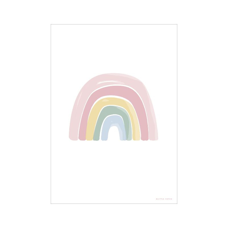 Little Dutch - Poster A3 - Arcobaleno/Lettere Alfabeto rosa