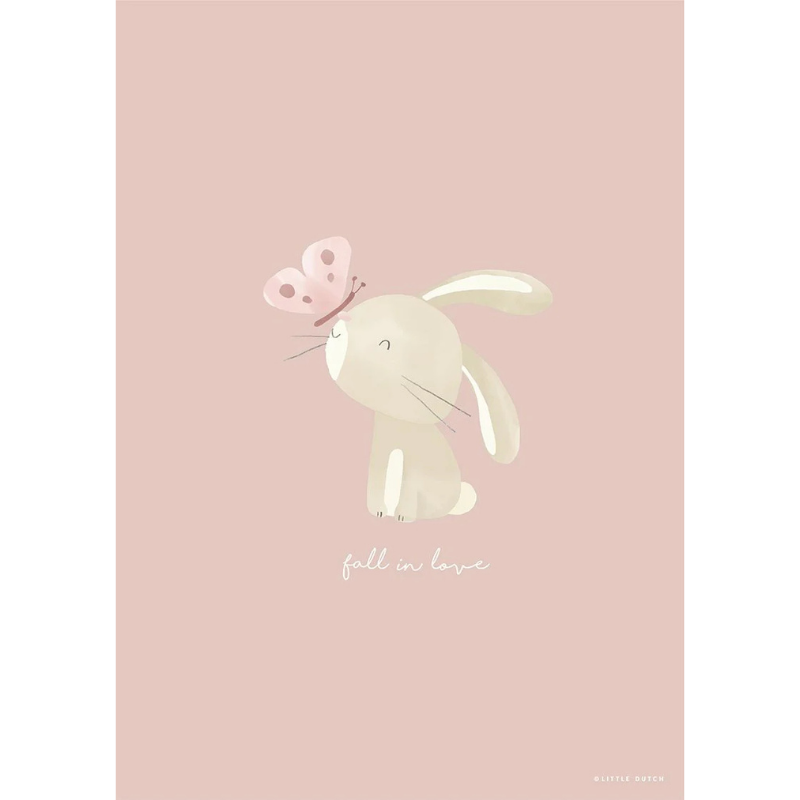 Little Dutch - Poster A3 - Coniglio/Fiori - Flowers & Butterflies