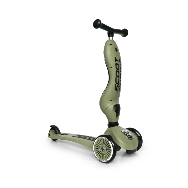 Scoot and Ride - Monopattino e Triciclo - Highwaykick 1 - Trasformabile 2 in 1 - verde Olive
