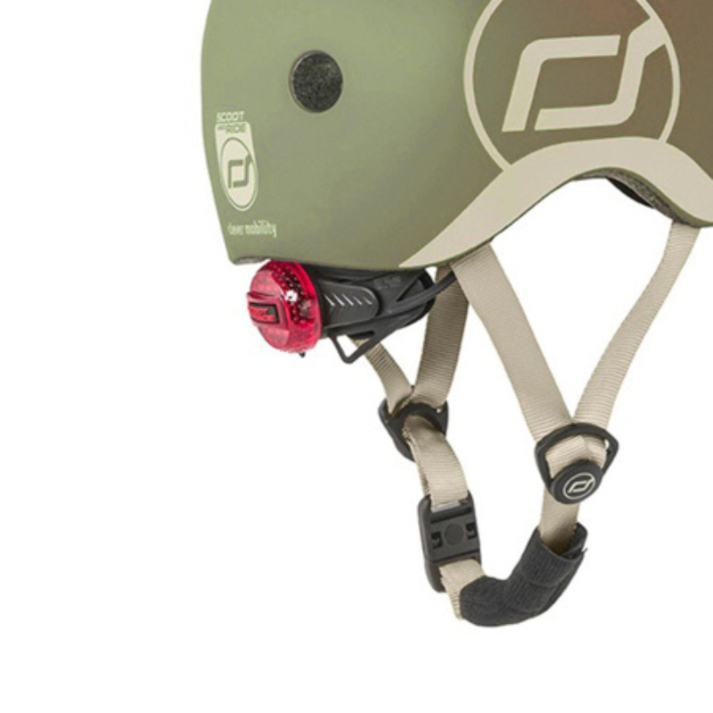 Scoot and Ride - Casco - tg. XXS-S - luce posteriore e chiusura magnetica - Verde Olive
