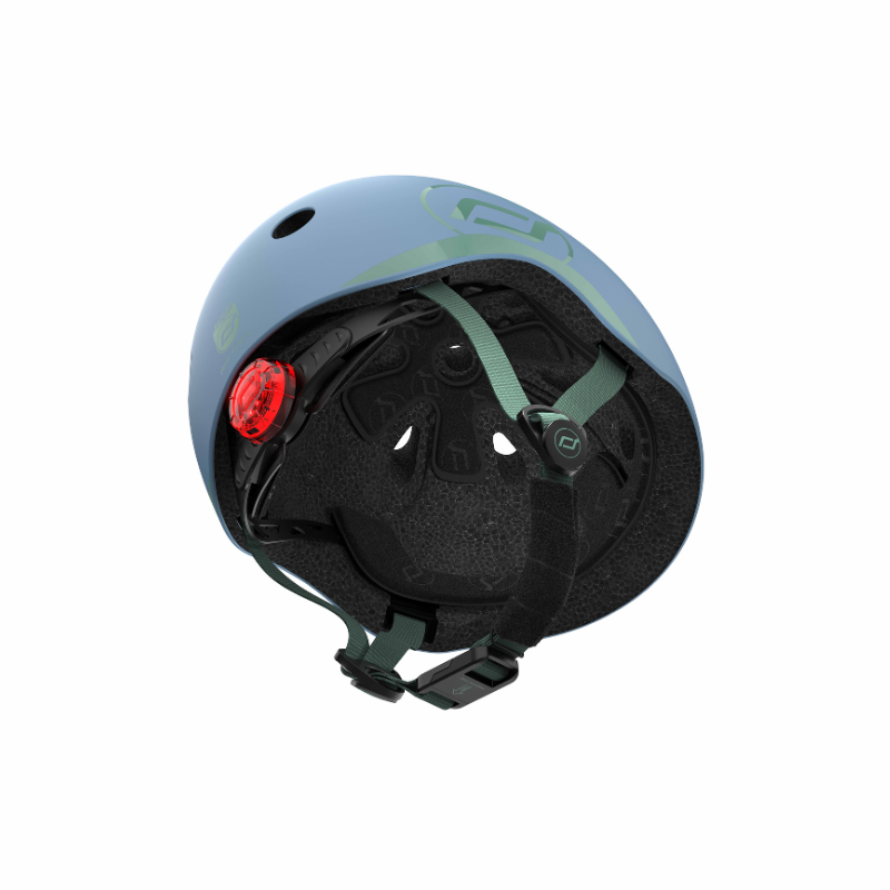 Scoot and Ride - Casco - tg. XXS-S - luce posteriore e chiusura magnetica - acciaio Steel