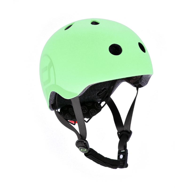 Scoot and Ride - Casco - tg. S-M - luce posteriore e chiusura magnetica - verde kiwi