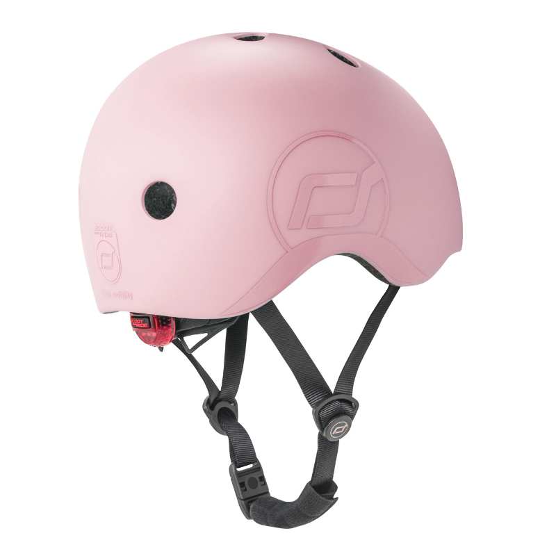 Scoot and Ride - Casco - tg. S-M - luce posteriore e chiusura magnetica - rosa rose