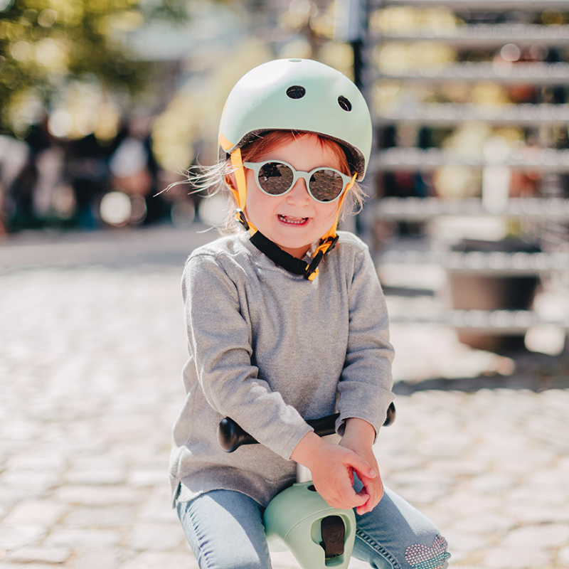 Scoot and Ride - Casco - tg. XXS-S - luce posteriore e chiusura magnetica - giallo lemon