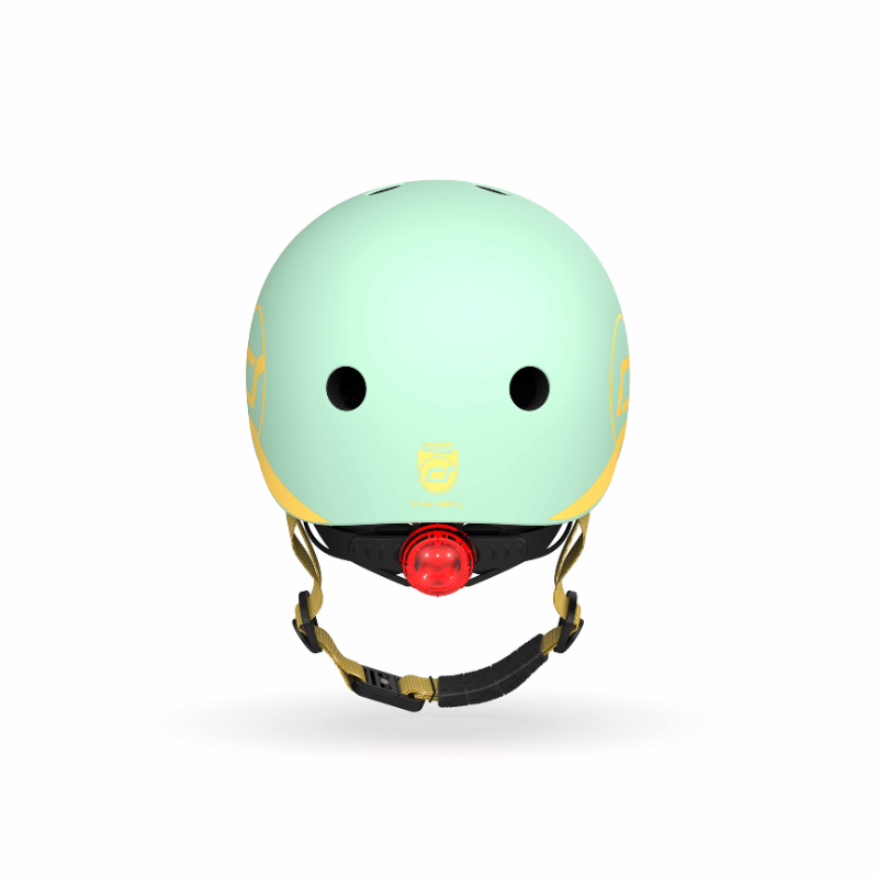 Scoot and Ride - Casco - tg. XXS-S - luce posteriore e chiusura magnetica - verde kiwi