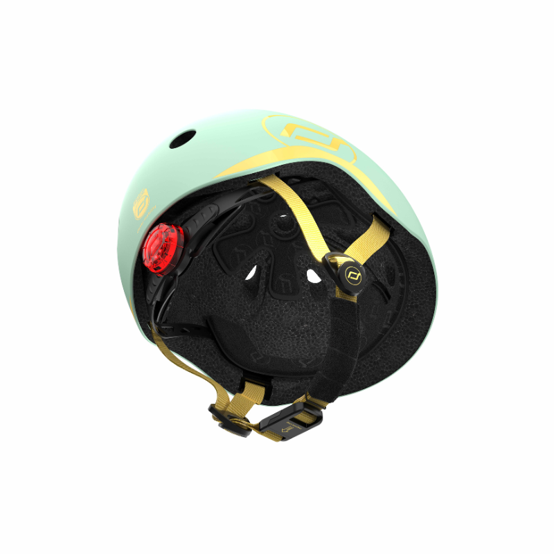 Scoot and Ride - Casco - tg. XXS-S - luce posteriore e chiusura magnetica - verde kiwi
