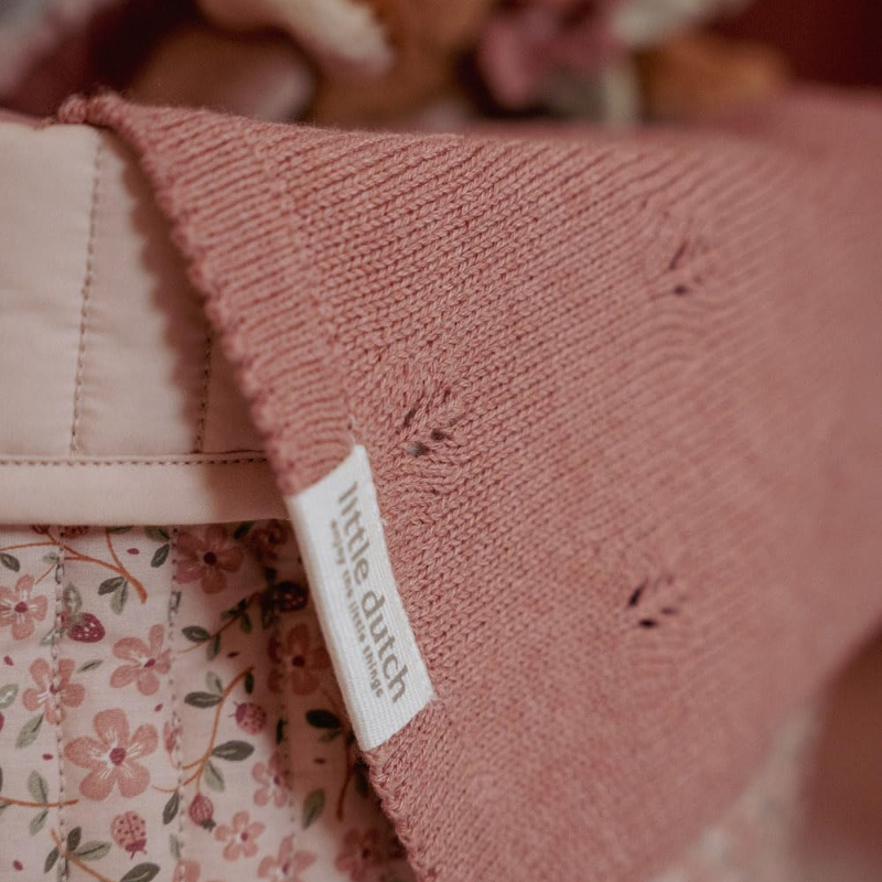 Little Dutch - Coperta Tricot 70x100 - Rosa Cipria