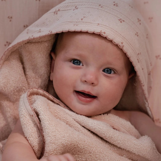 Little Dutch - Telo-accappatoio con cappuccio - ricamato - Pure Blossom