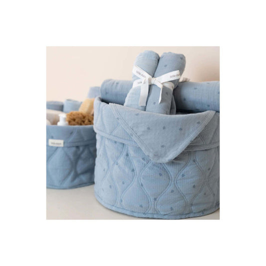 Little Dutch - 2-pack Mussola 70x70 cm - 100% Cotone Organico - Pure Denim Blue