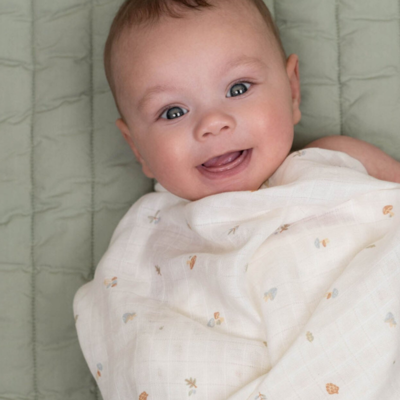 Little Dutch - Panno in Mussola Swaddle 120x120 cm - 100% Cotone Organico - Forest Treasures