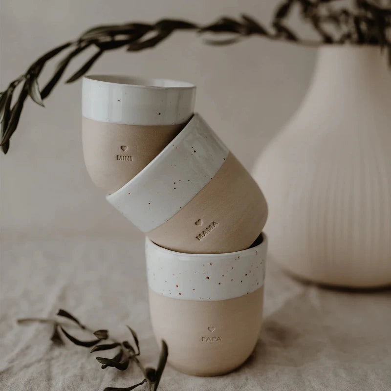Eulenschnitt - Tazza in Ceramica incisa e realizzata a mano - Papà
