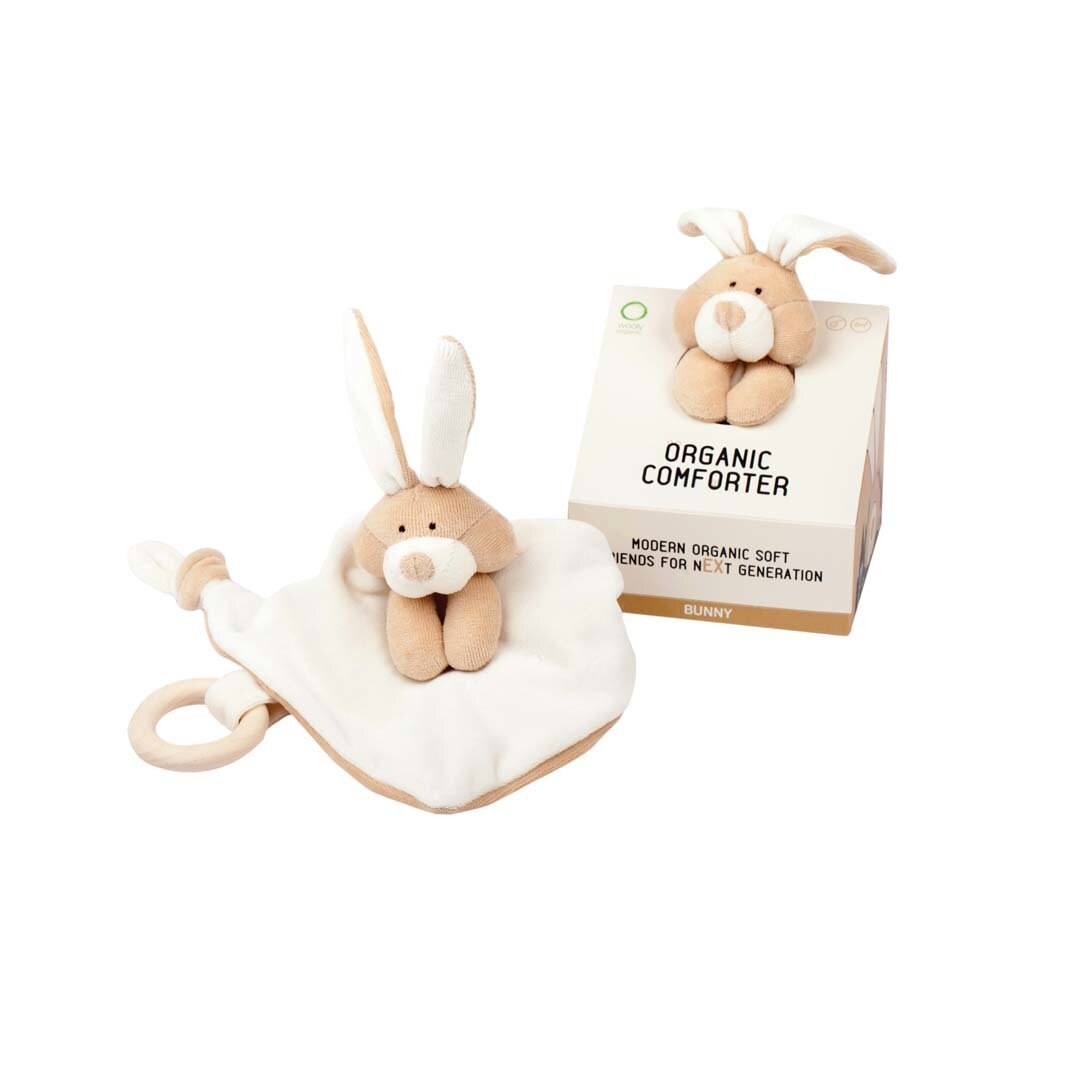 Wooly Organic - Dudù Bunny con anello in legno - Cotone organico BIO