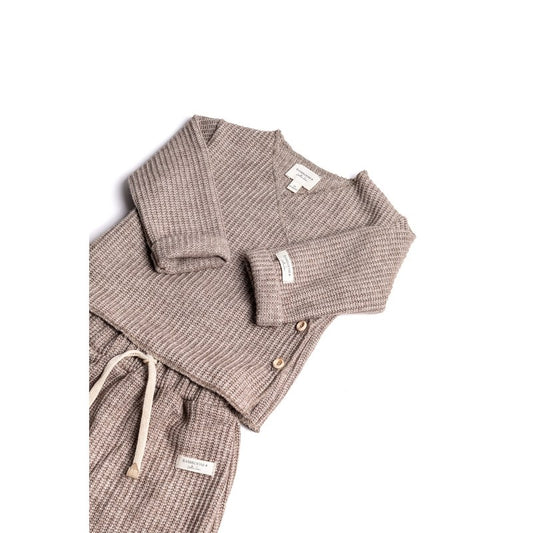 Bamboom twinset neonato con apertura incrociata soft brown - foto 2