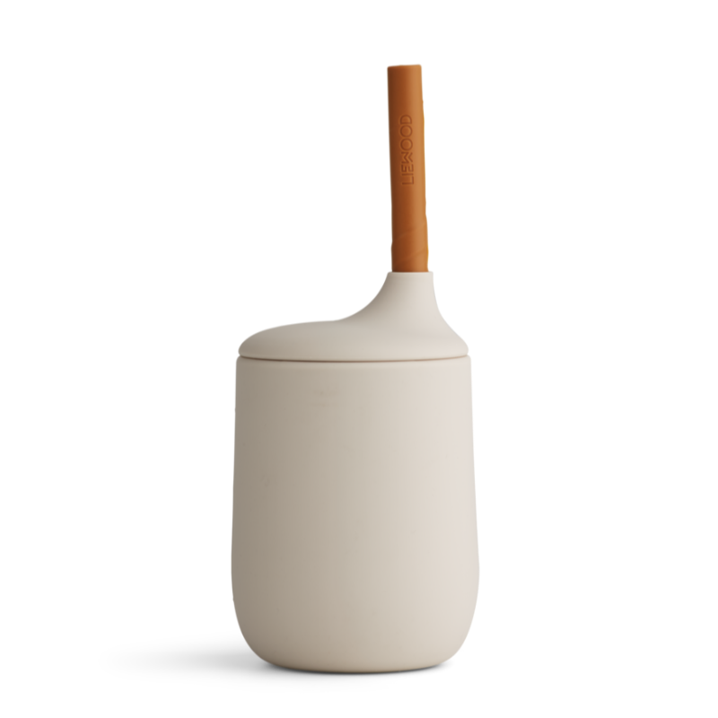 Bicchiere in silicone con cannuccia Ellis Liewood sabbia senape
