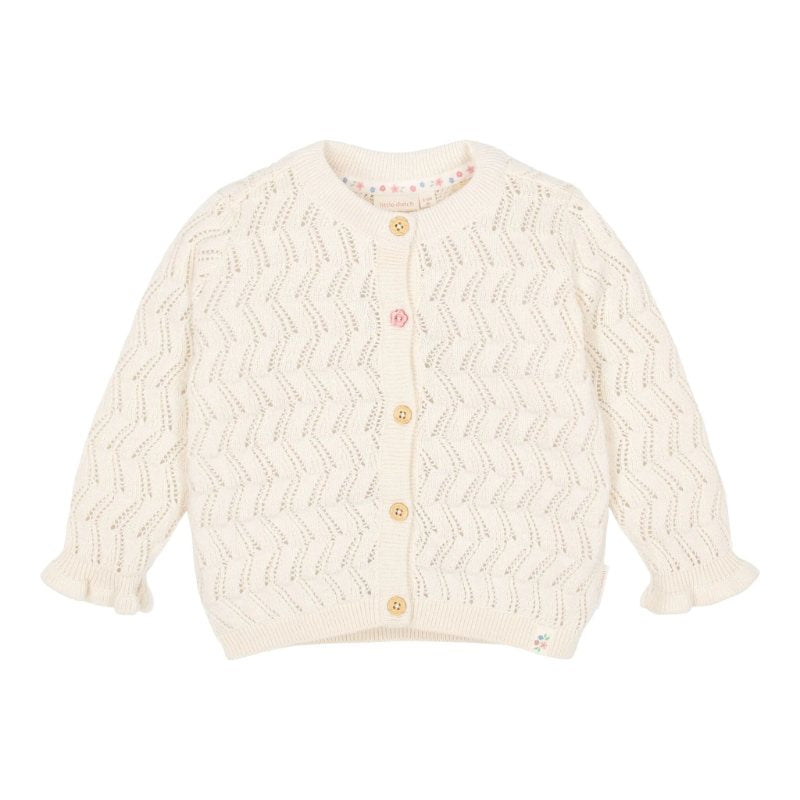 Little Dutch - Cardigan in maglia crema