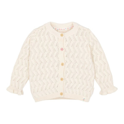 Little Dutch - Cardigan in maglia crema