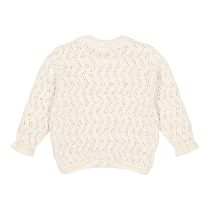Little Dutch - Cardigan in maglia crema