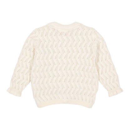 Little Dutch - Cardigan in maglia crema