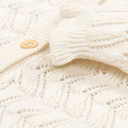 Little Dutch - Cardigan in maglia crema