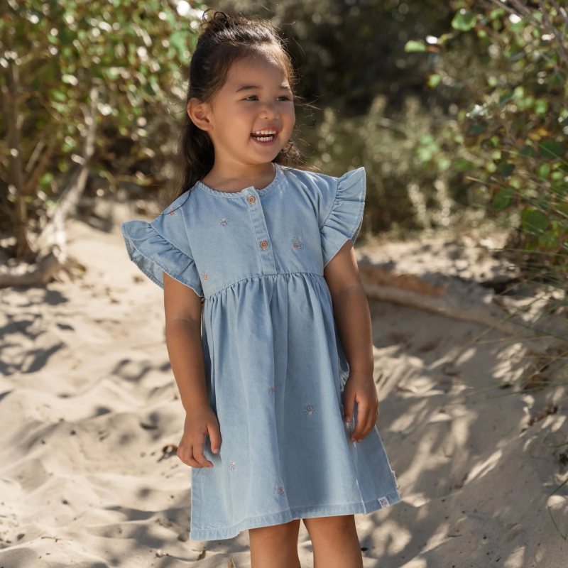 Little Dutch - Abito a maniche corte in denim